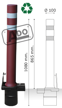 Models de pilona A-flex DT per a carril bici amb base de plstic extreble