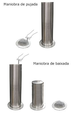 ejemplo maniobra subida y bajada pilonas escamoteables