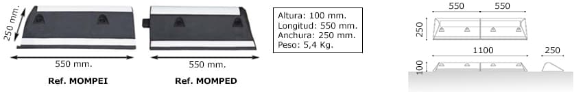 mesures peces separador vial asimtric ado